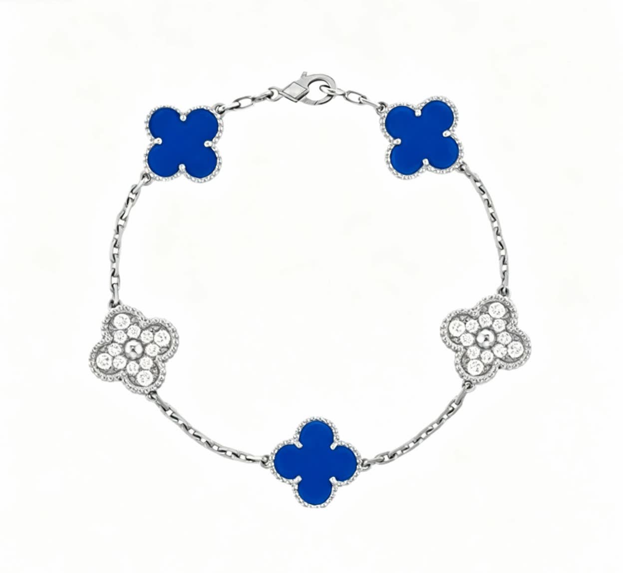 Van Cleef & Arpels Alhambra Blue Enamel Bracelet